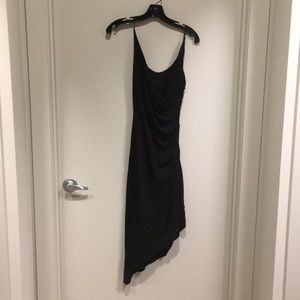 Black asymmetrical cocktail dress